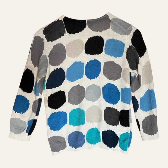 Ann Taylor Angora Lambswool Polka Dot Cropped Cardigan Sweater Womens M – FLAW - Picture 4 of 10